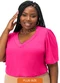 Secret Glam - Blusa Feminina Plus Size em Malha Soft Verde - variação: Rosa