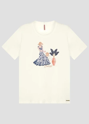 Cereja Rosa - Blusa Feminina Plus Size em Meia Malha Bege - CEREJA ROSA