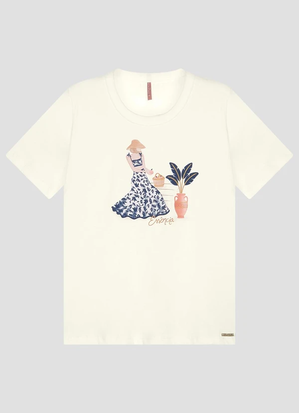 Cereja Rosa - Blusa Feminina Plus Size em Meia Malha Bege