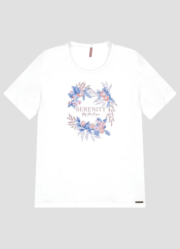 Cereja Rosa - Blusa Feminina Plus Size em Meia Malha Branco