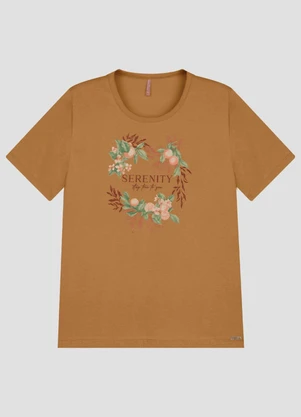 Cereja Rosa - Blusa Feminina Plus Size em Meia Malha Marrom - CEREJA ROSA