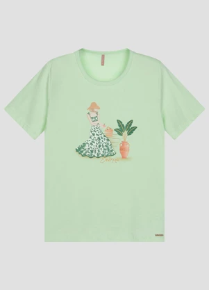 Cereja Rosa - Blusa Feminina Plus Size em Meia Malha Verde - CEREJA ROSA