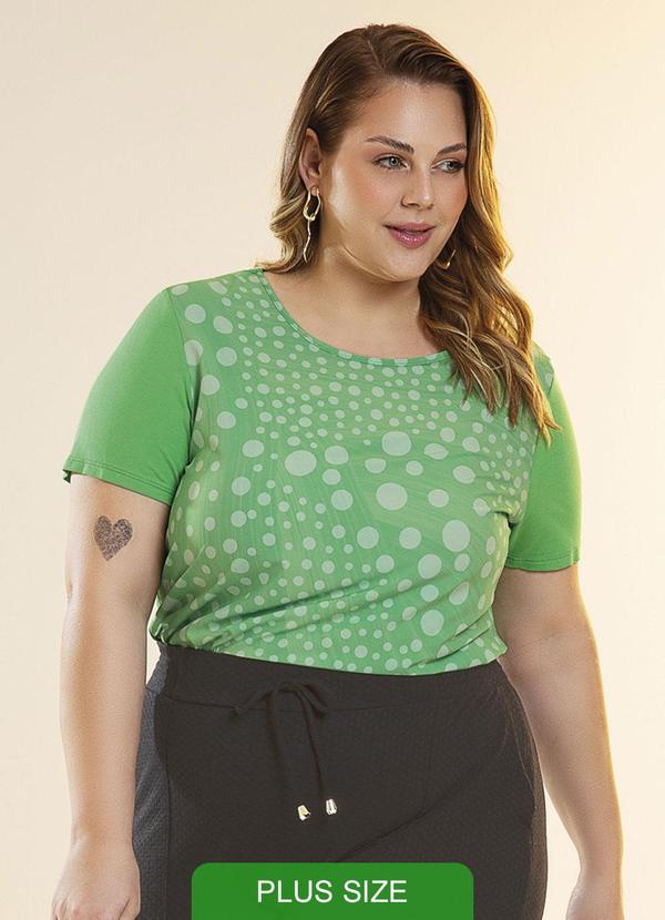 Blusa Feminina Plus Size Estampada Verde Habana