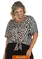 Secret Glam - Blusa Feminina Plus Size Geométrica Azul - variação: Preto
