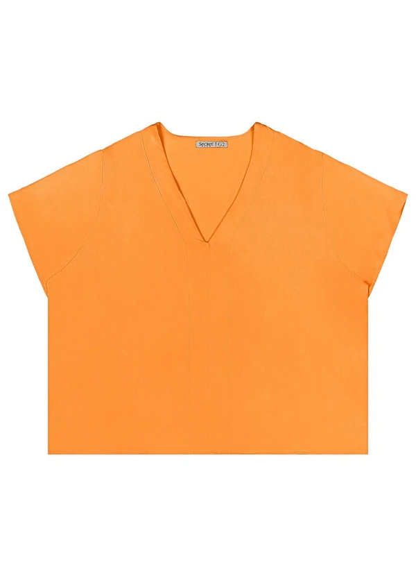 Secret Glam - Blusa Feminina Plus Size Gola em V Marrom 4