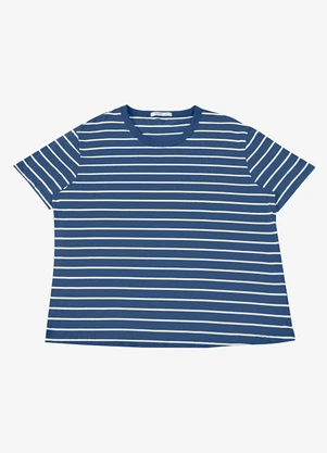 Secret Glam - Blusa Feminina Plus Size Gola Redonda Azul - SECRET GLAM