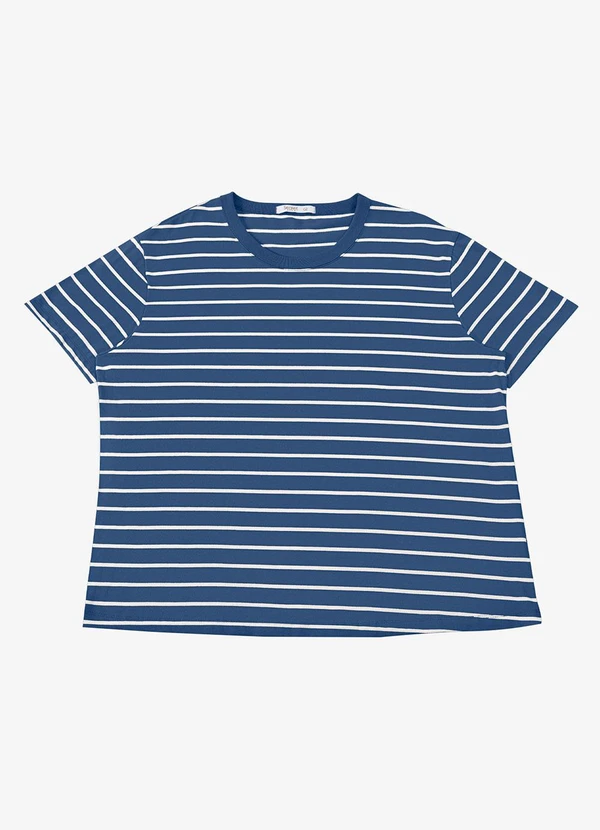 Secret Glam - Blusa Feminina Plus Size Gola Redonda Azul