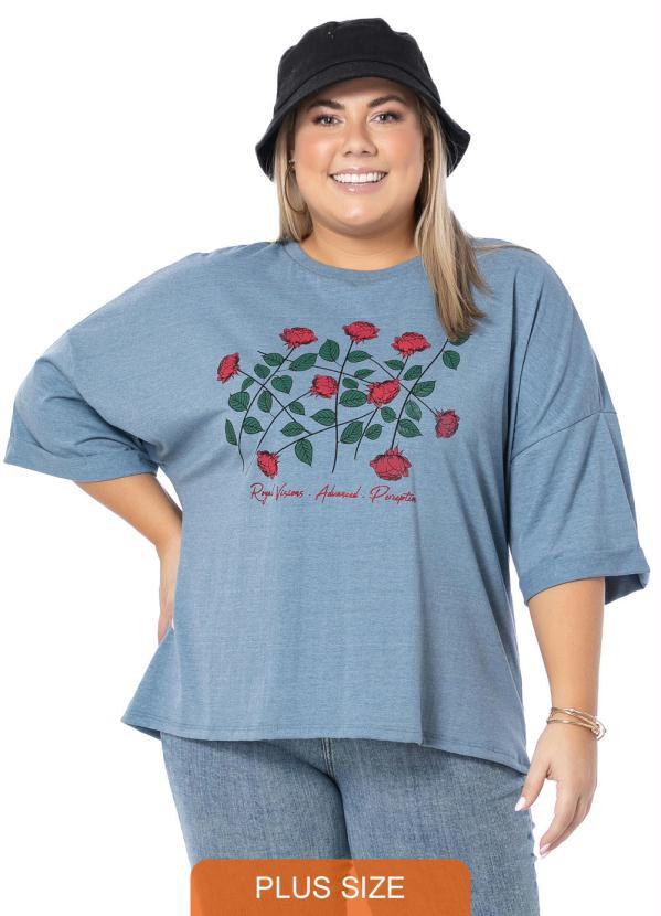 Miss Masy Plus - Blusa Feminina Plus Size Holly Azul