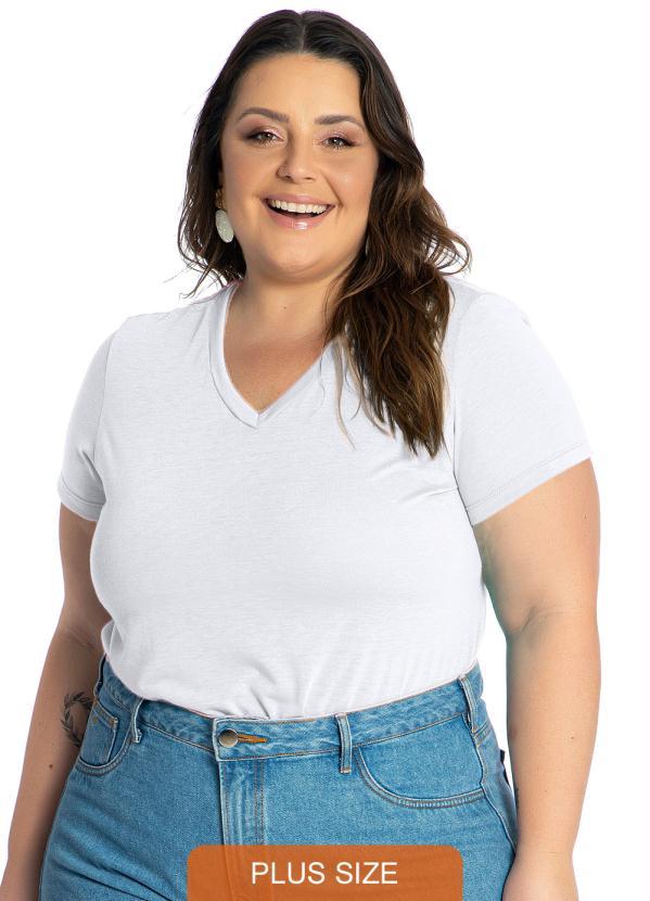 Miss Masy Plus - Blusa Feminina Plus Size Kamile Branco