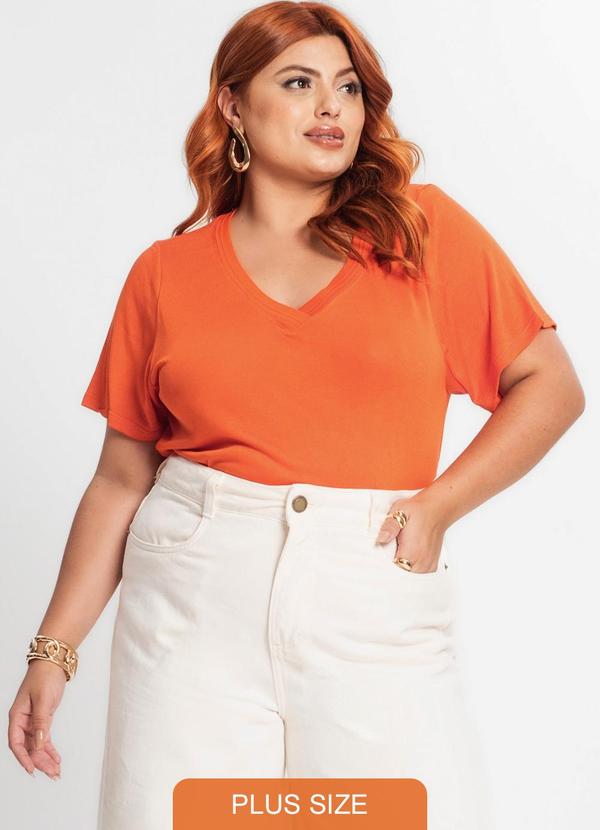 Secret Glam - Blusa Feminina Plus Size Laranja