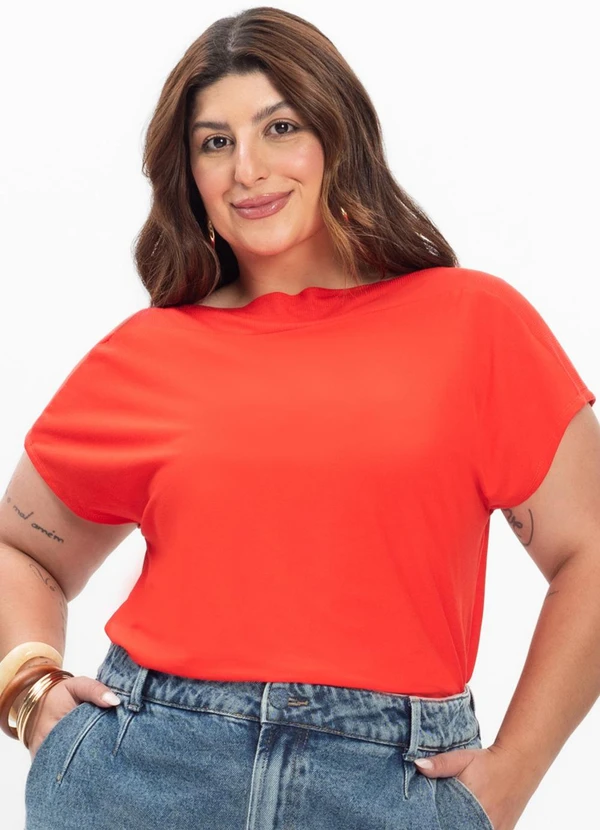 Secret Glam - Blusa Feminina Plus Size Laranja