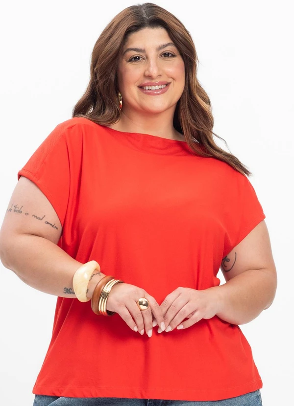 Secret Glam - Blusa Feminina Plus Size Laranja 3