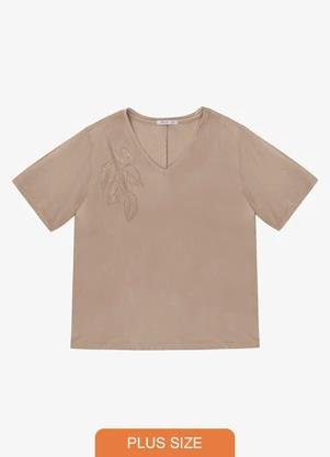 Secret Glam - Blusa Feminina Plus Size Marrom - SECRET GLAM