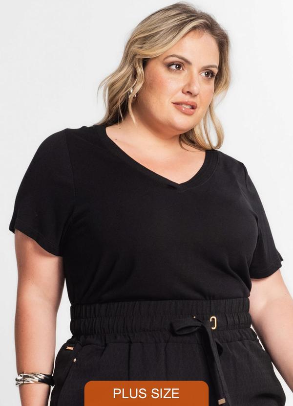 Secret Glam - Blusa Feminina Plus Size Preto
