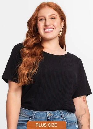 Secret Glam - Blusa Feminina Plus Size Preto - SECRET GLAM
