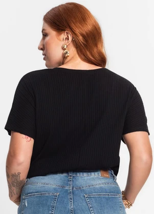 Secret Glam - Blusa Feminina Plus Size Preto - SECRET GLAM