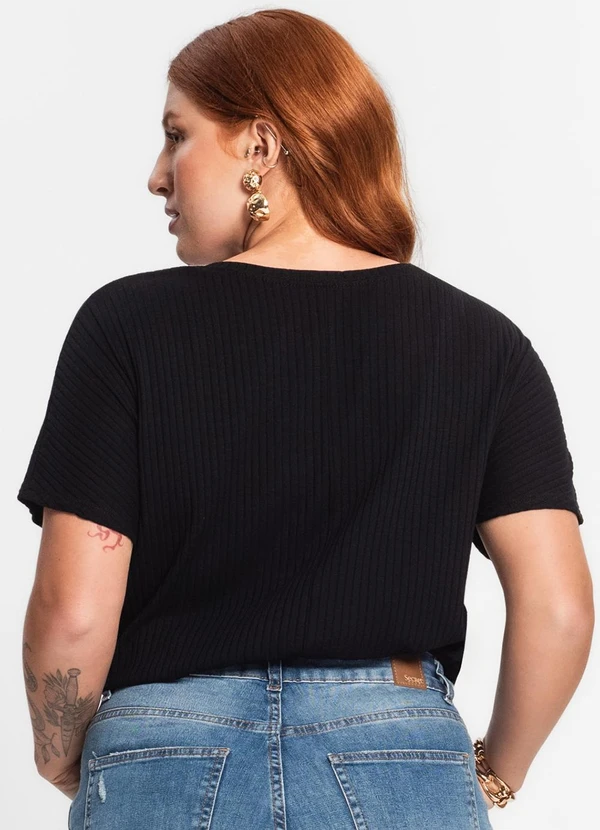 Secret Glam - Blusa Feminina Plus Size Preto 2