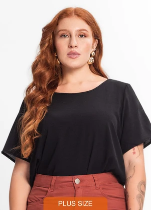 Secret Glam - Blusa Feminina Plus Size Preto - SECRET GLAM