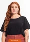 Secret Glam - Blusa Feminina Plus Size Vermelho - variação: Preto