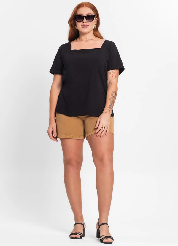 Secret Glam - Blusa Feminina Plus Size Preto