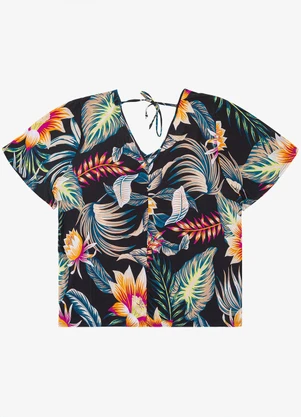 Infinita Cor - Blusa Feminina Plus Size Preto - INFINITA COR