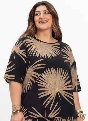 Secret Glam - Blusa Feminina Plus Size Preto - SECRET GLAM