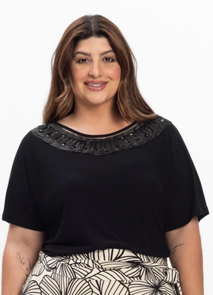 Secret Glam - Blusa Feminina Plus Size Preto - SECRET GLAM