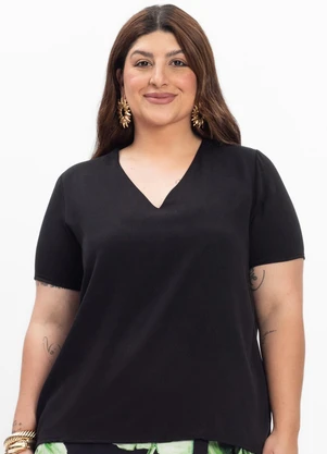 Secret Glam - Blusa Feminina Plus Size Preto - SECRET GLAM
