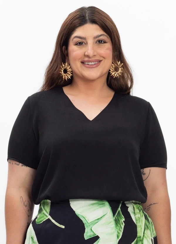 Secret Glam - Blusa Feminina Plus Size Preto 3