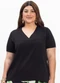 Secret Glam - Blusa Feminina Plus Size Bege - variação: Preto