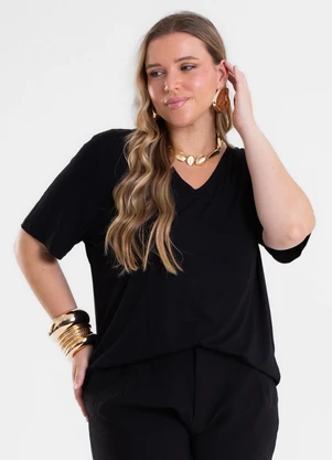 Secret Glam - Blusa Feminina Plus Size Preto - SECRET GLAM