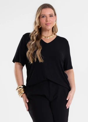 Secret Glam - Blusa Feminina Plus Size Preto - SECRET GLAM