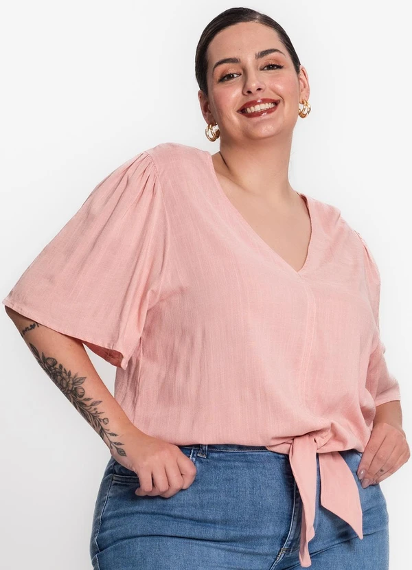 Secret Glam - Blusa Feminina Plus Size Rosa