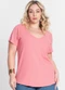 Infinita Cor - Blusa Feminina Plus Size da Bege - variação: Rosa