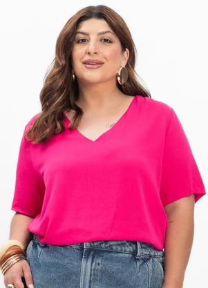 Secret Glam - Blusa Feminina Plus Size Rosa - SECRET GLAM
