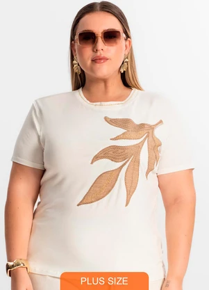 Secret Glam - Blusa Feminina Plus Size Bege - SECRET GLAM