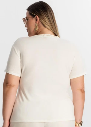 Secret Glam - Blusa Feminina Plus Size Bege - SECRET GLAM