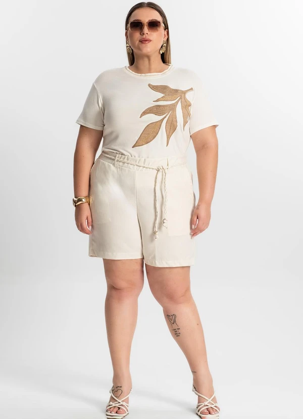 Secret Glam - Blusa Feminina Plus Size Bege 3