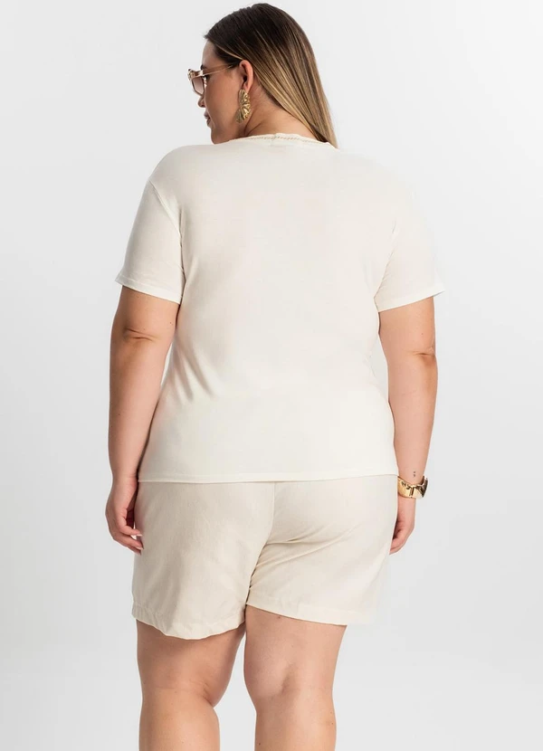 Secret Glam - Blusa Feminina Plus Size Bege 4