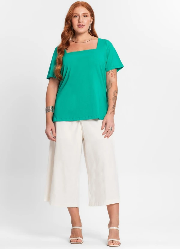 Secret Glam - Blusa Feminina Plus Size Verde 3