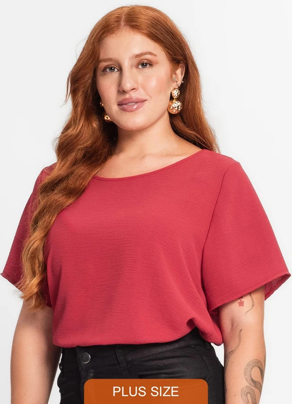 Secret Glam - Blusa Feminina Plus Size Vermelho