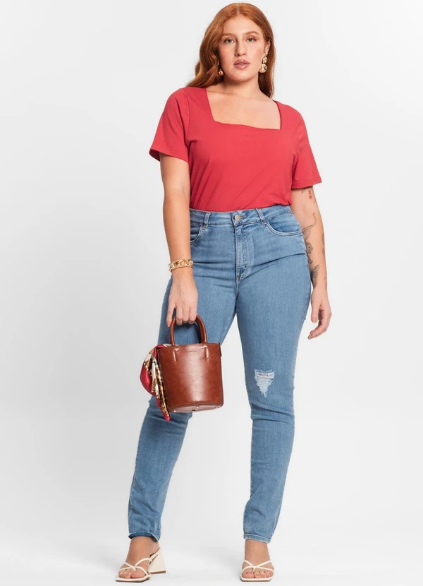 Secret Glam - Blusa Feminina Plus Size Vermelho 3