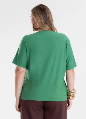 Secret Glam - Blusa Feminina Viscose Ponto Concha Verde - SECRET GLAM
