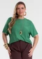 Secret Glam - Blusa Feminina Viscose Ponto Concha Bege - variação: Verde
