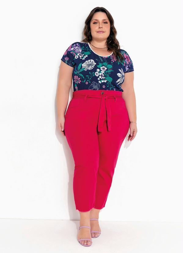 Marguerite - Blusa Floral Azul e Off White Plus Size 3