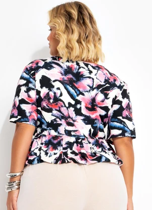 Marguerite - Blusa Floral Borrado em Malha de Viscose - MARGUERITE