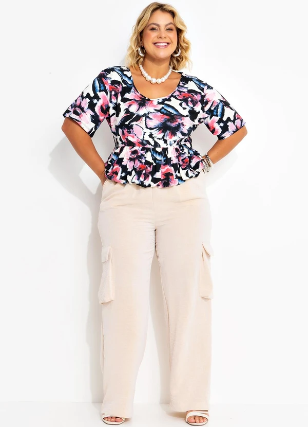 Marguerite - Blusa Floral Borrado em Malha de Viscose 1