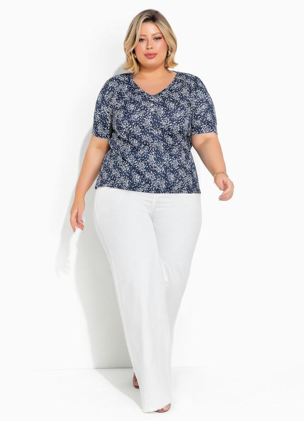Marguerite - Blusa Floral com Botões e Amarração Plus Size 4