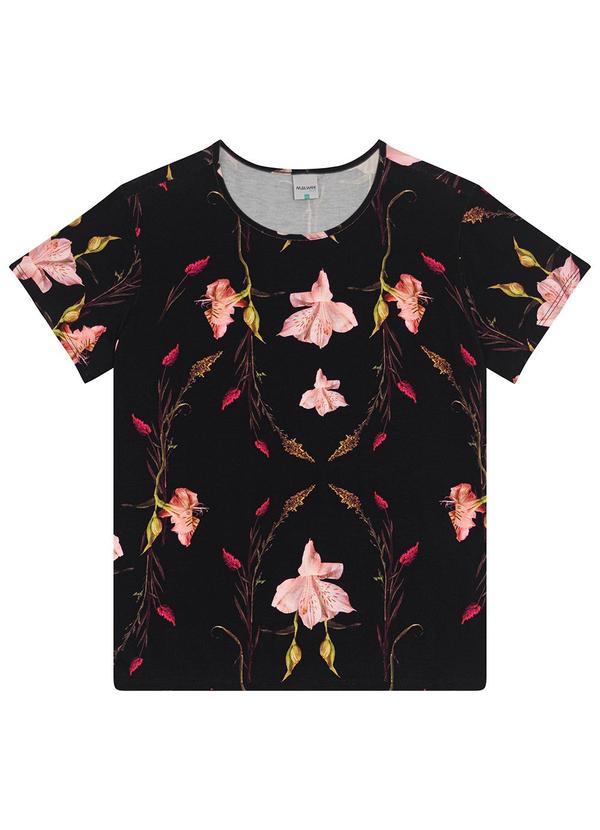 Malwee - Blusa Floral em Malha Plus Preto 6