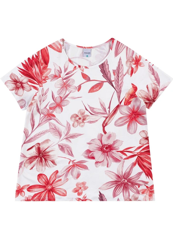 Malwee - Blusa Floral em Malha Viscose PlusVermelho 3